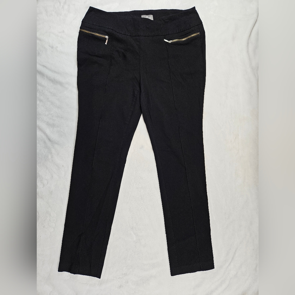 So Slimming By Chicos Womens 2  (12) Regular Black Straight Dress Pants